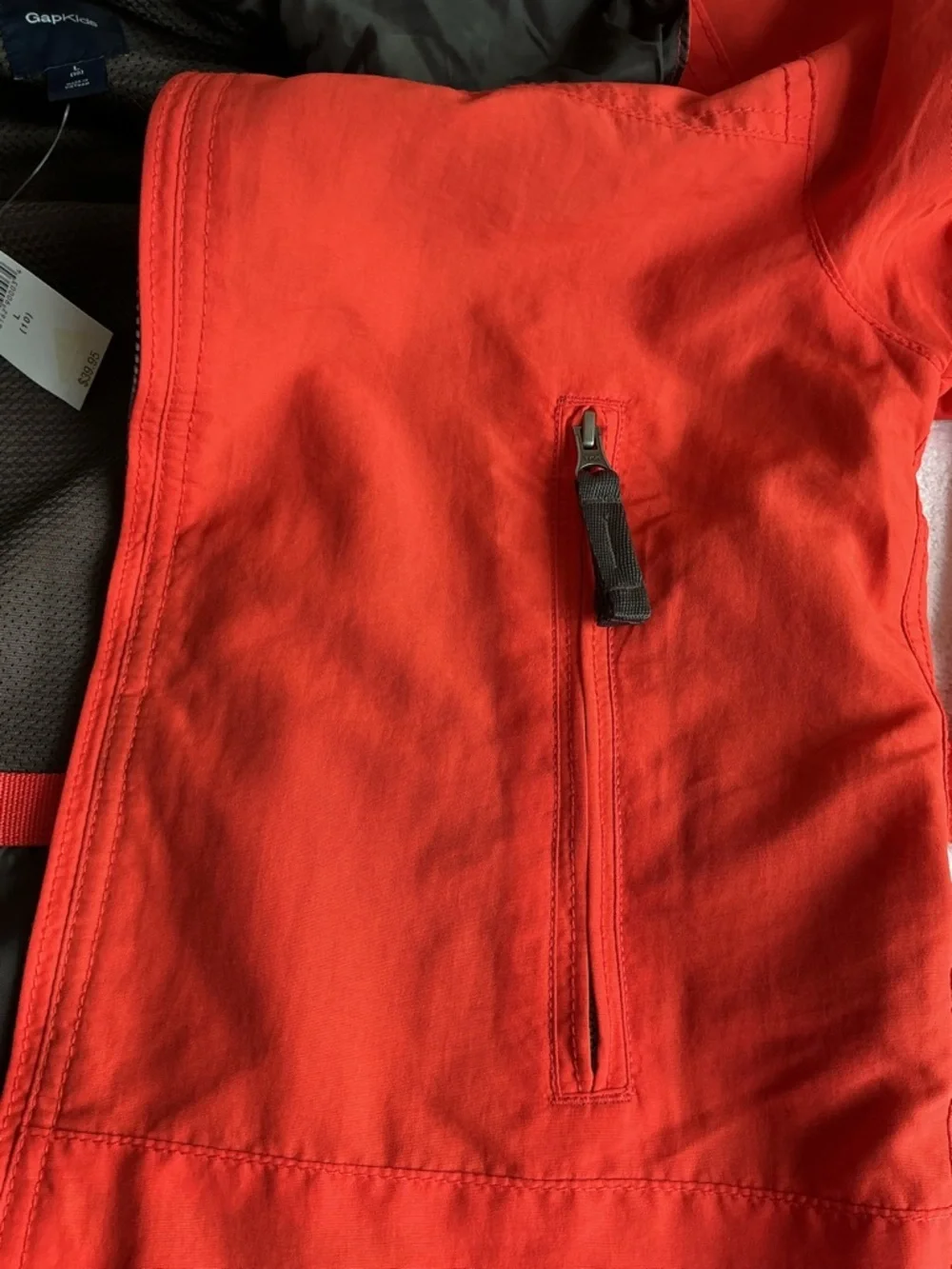 GAP Kids Red Hooded Zip Rain Jacket